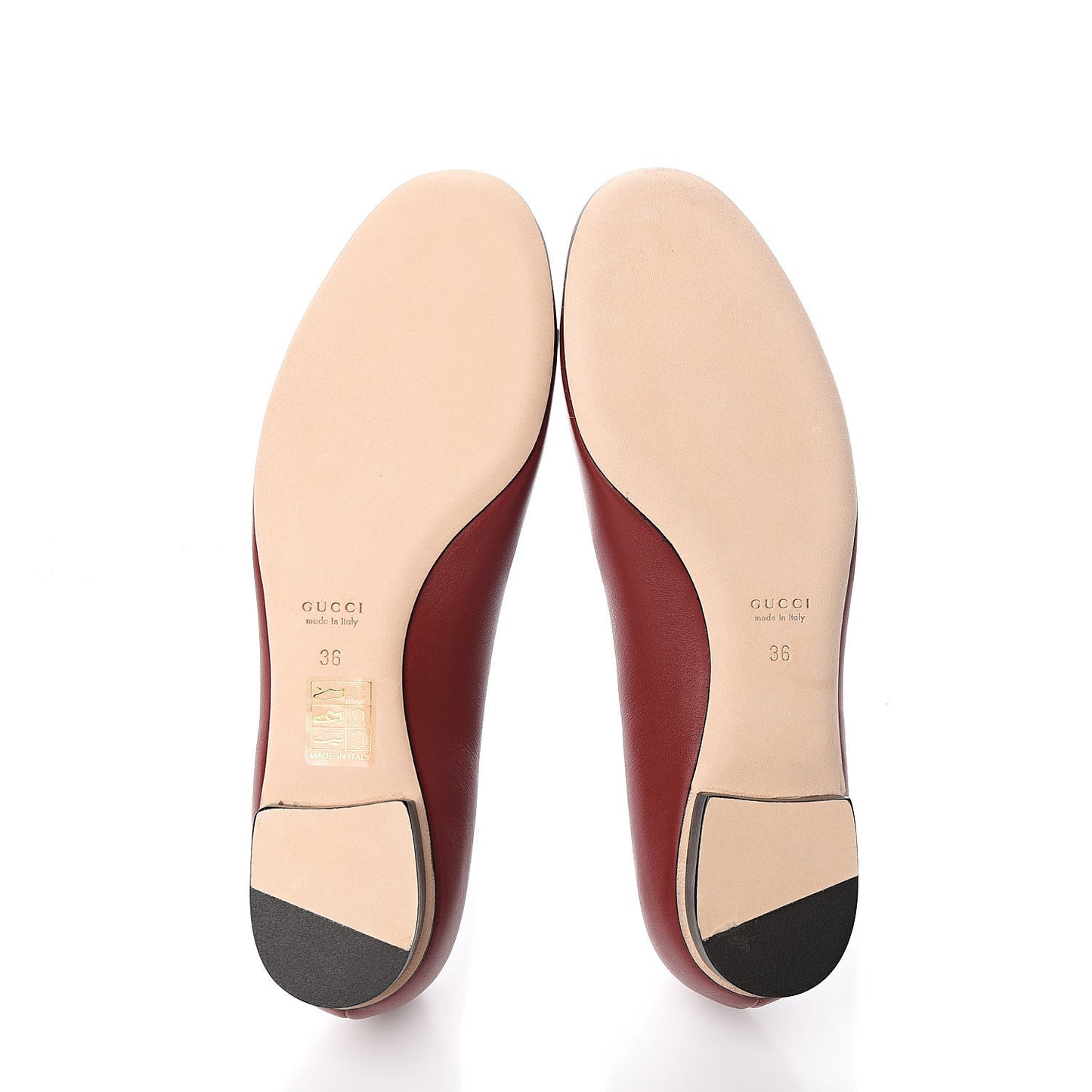 Calfskin Horsebit Ballerina Flats 36 Red