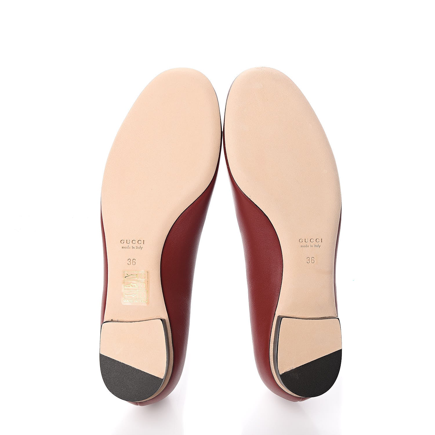 Gucci Calfskin Horsebit Ballerina Flats 36 Red 5 of 9