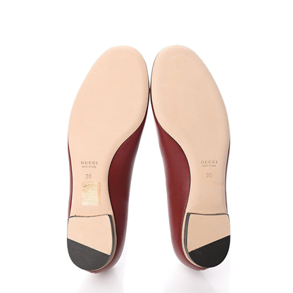 Gucci Calfskin Horsebit Ballerina Flats 36 Red 5 of 9