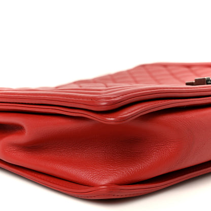 Chanel Calfskin Quilted Large Boy Flap Red 9 of 10