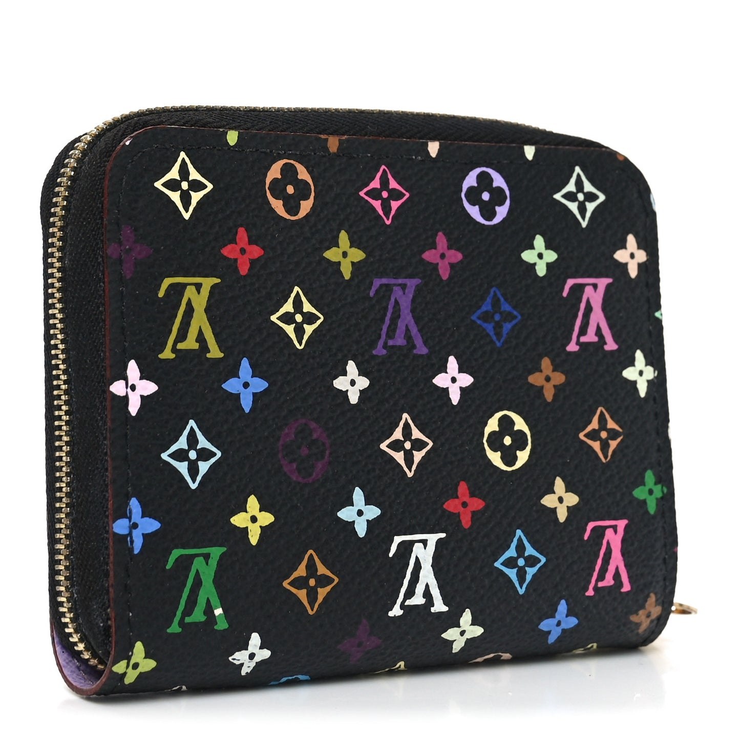 Monogram Multicolor Zippy Coin Purse Black Violet