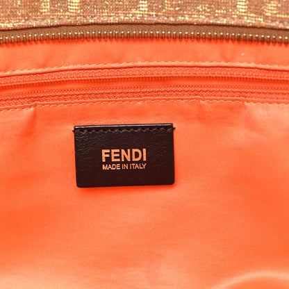 Fendi Metallic Lurex Zucca Medium Roll Tote Arancio 6 of 12