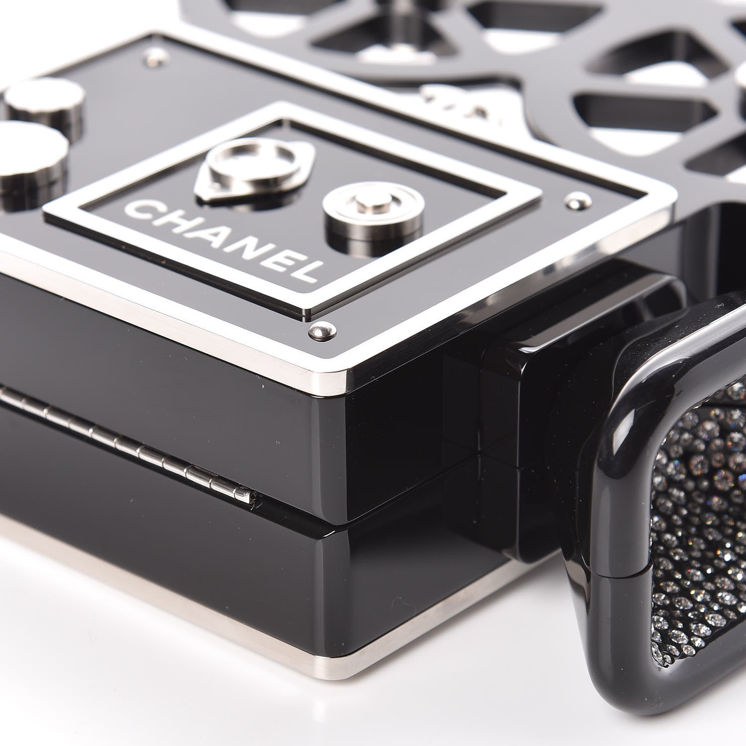 Chanel Plexiglass Crystal Buonasera Film Projector Minaudiere Clutch Black 7 of 13