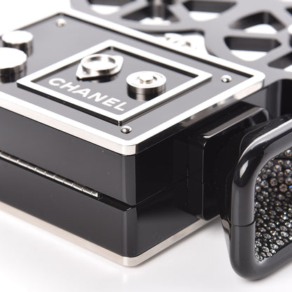 Chanel Plexiglass Crystal Buonasera Film Projector Minaudiere Clutch Black 7 of 13