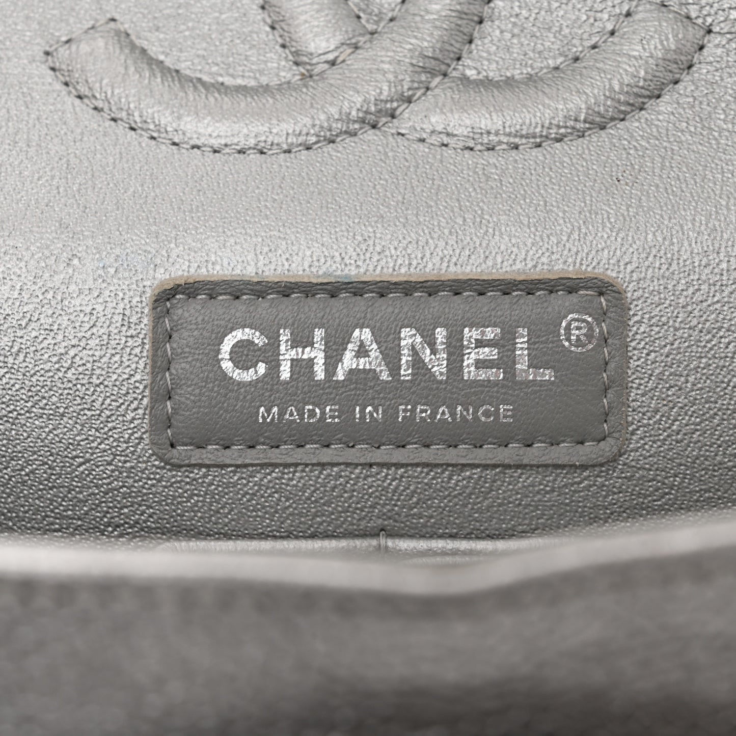 Metallic Caviar Quilted Medium Double Flap Silver