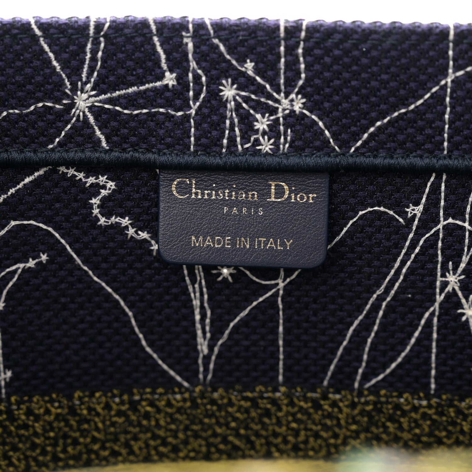 Christian Dior Canvas Embroidered Medium Zodiac Book Tote Blue Multicolor 6 of 10