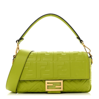 Fendi Nappa FF 1974 Embossed Baguette Wasabi 1 of 9