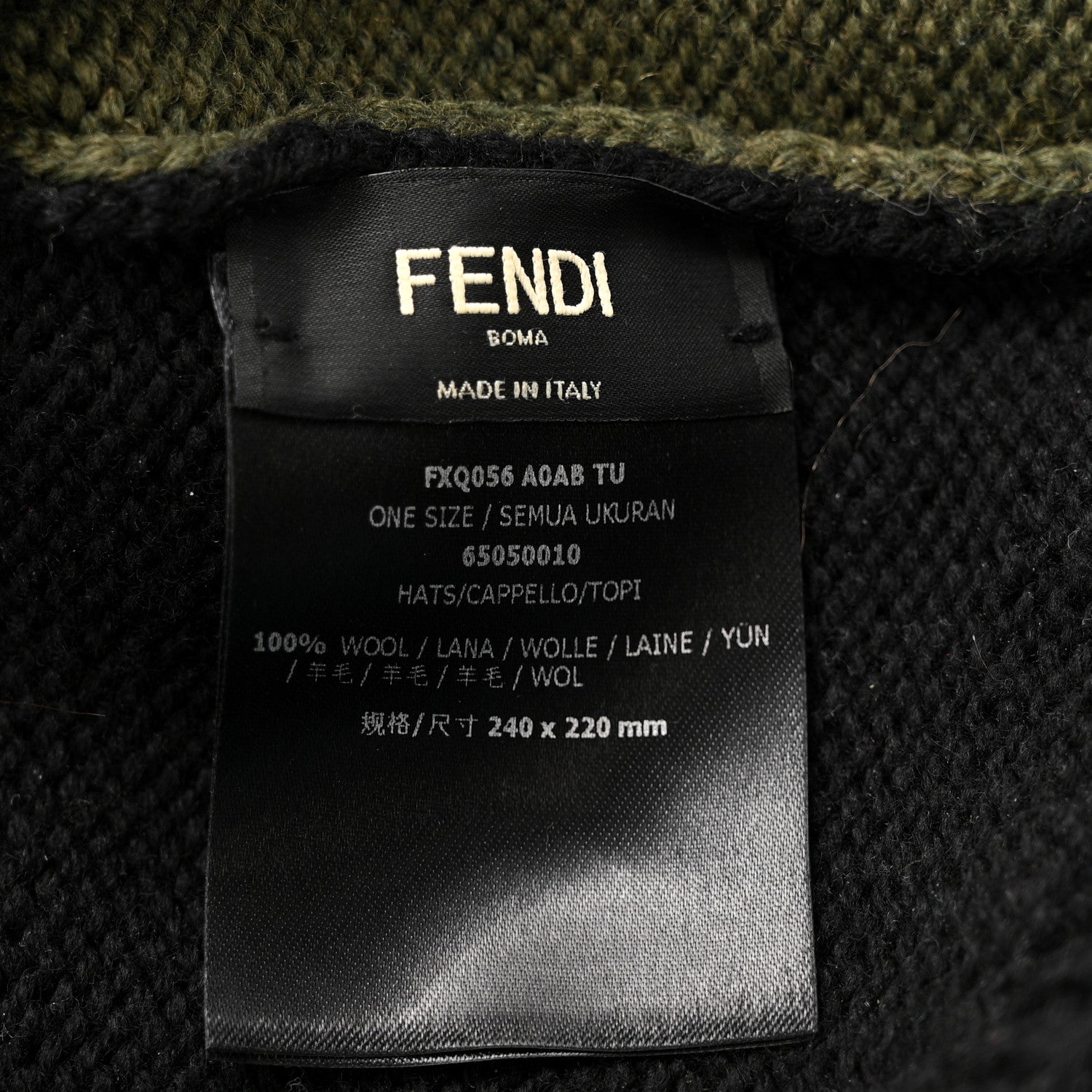 Fendi Wool Logo Beanie Black Multicolor 5 of 5
