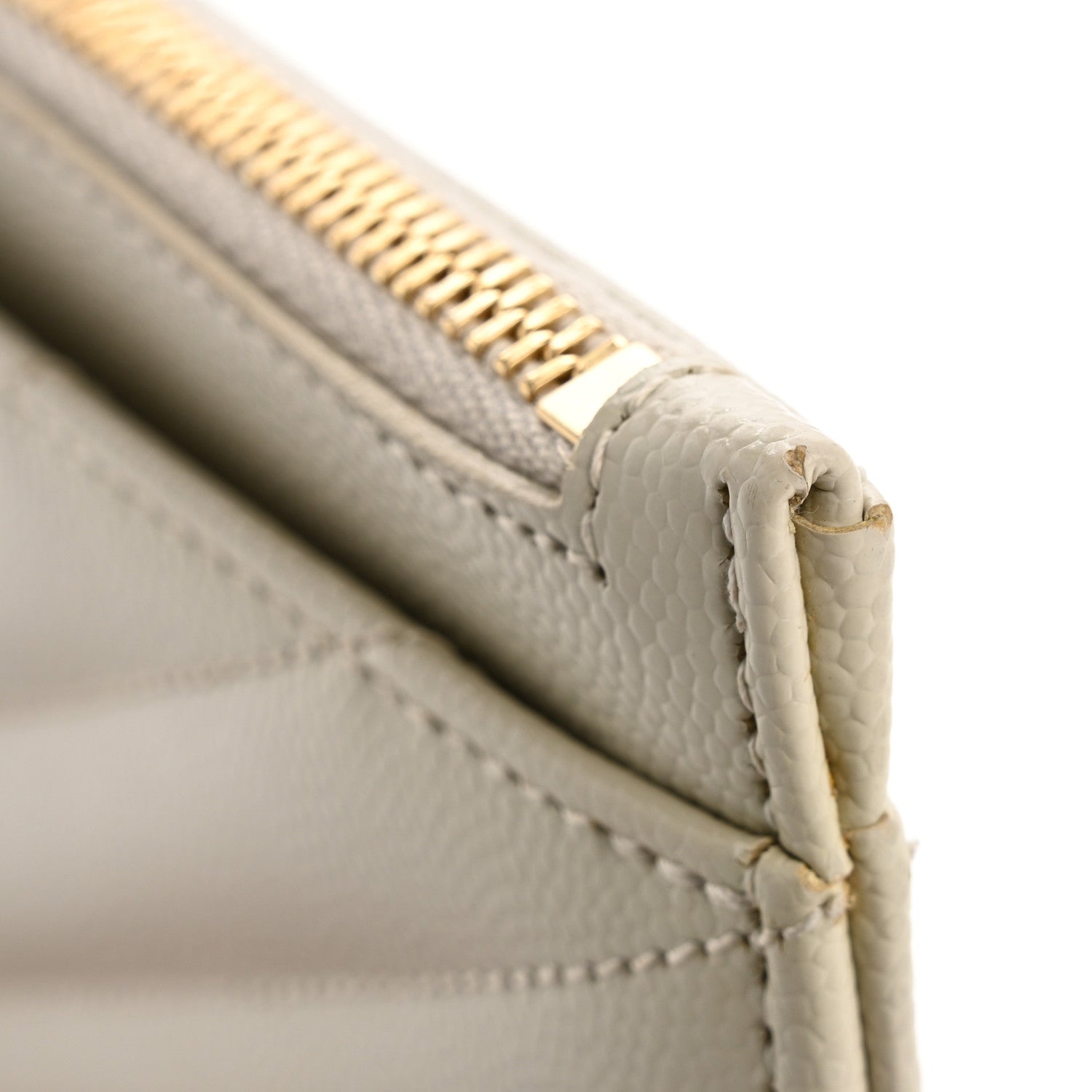 Saint Laurent Grain De Poudre Chevron Monogram Large Bill Pouch Blanc Vintage 10 of 11