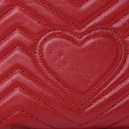 Gucci Calfskin Matelasse Small GG Marmont Shoulder Bag Hibiscus Red 12 of 12