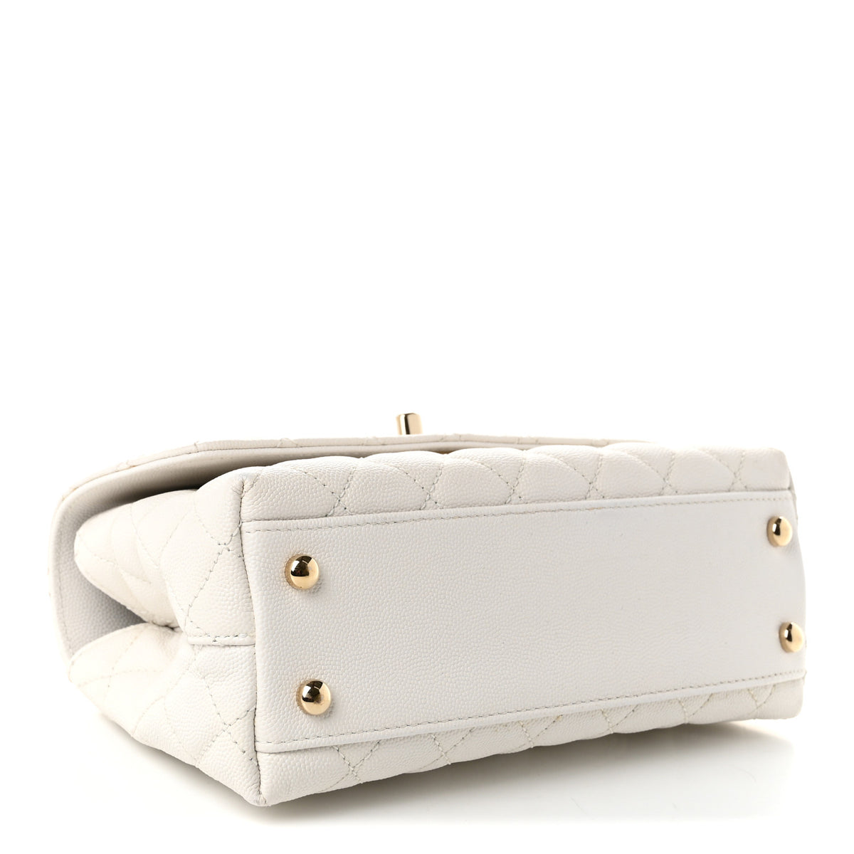 Chanel Caviar Quilted Mini Coco Handle Flap White 4 of 10