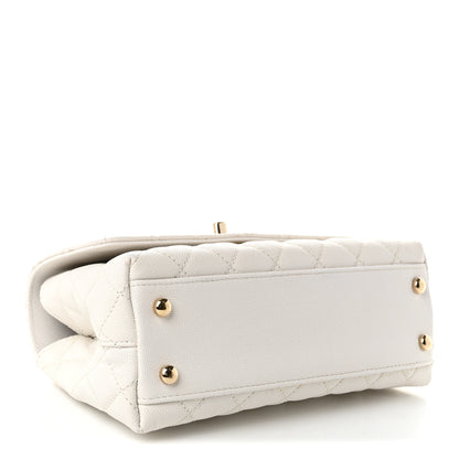 Chanel Caviar Quilted Mini Coco Handle Flap White 4 of 10