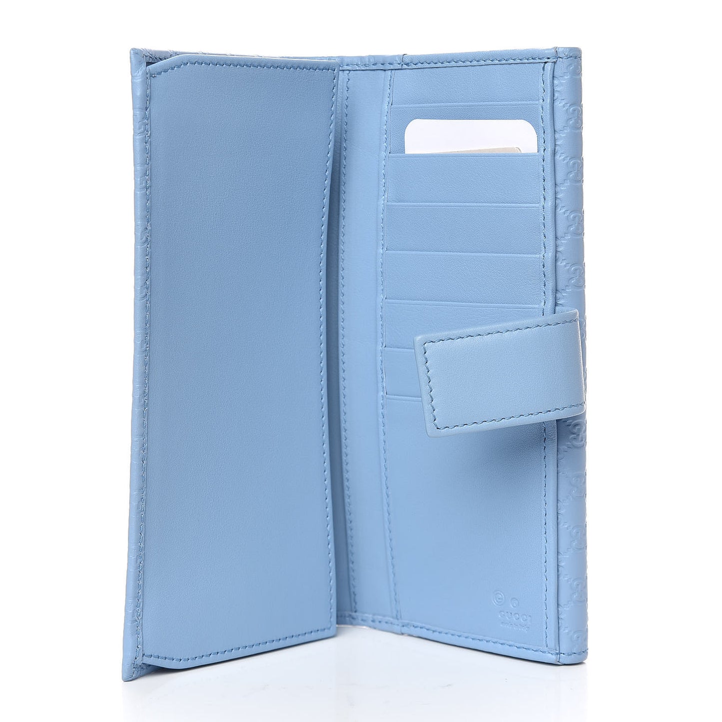 Microguccissima Continental Flap Wallet Mineral Blue