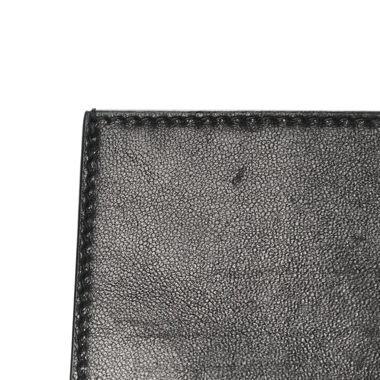 Calfskin 5 Fragments Zip Pouch Card Holder Black
