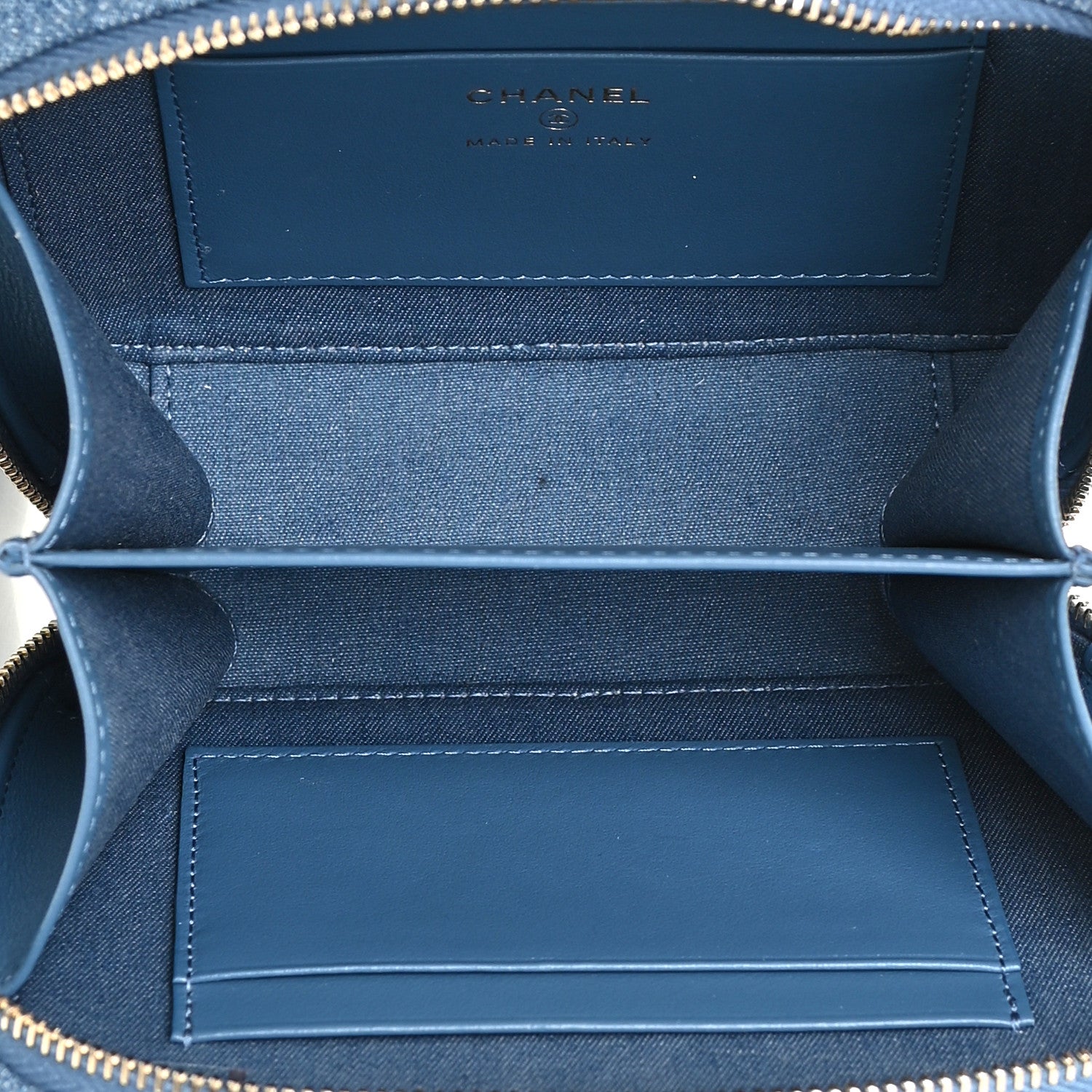Chanel Denim Quilted CC Pearl Crush Camera Case Blue 5 of 11