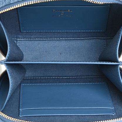 Chanel Denim Quilted CC Pearl Crush Camera Case Blue 5 of 11
