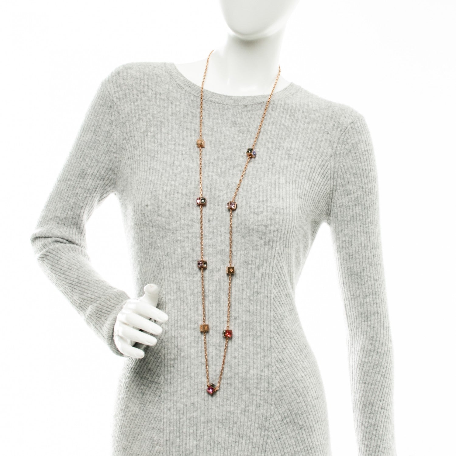Louis Vuitton Swarovski Gamble Long Necklace Blush 2 of 8