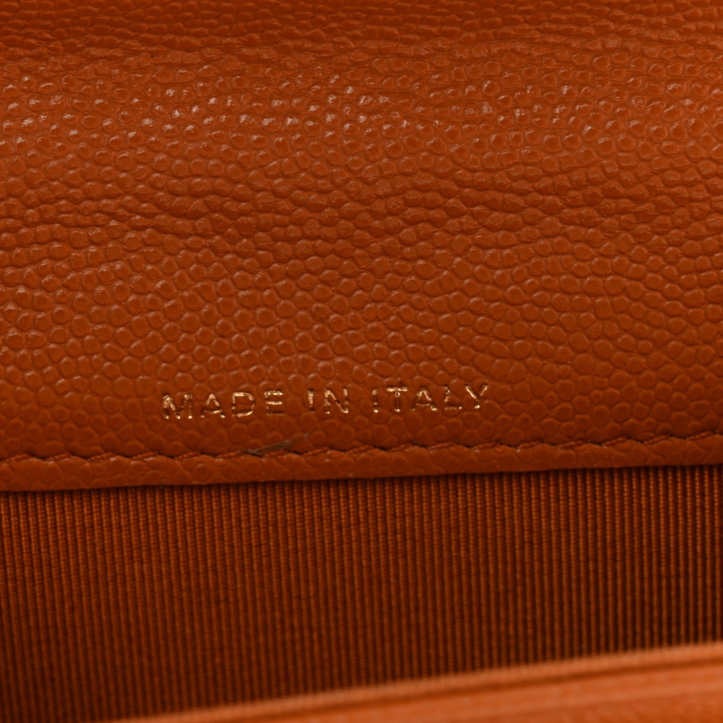Caviar Quilted Flap Card Holder Wallet Light Brown