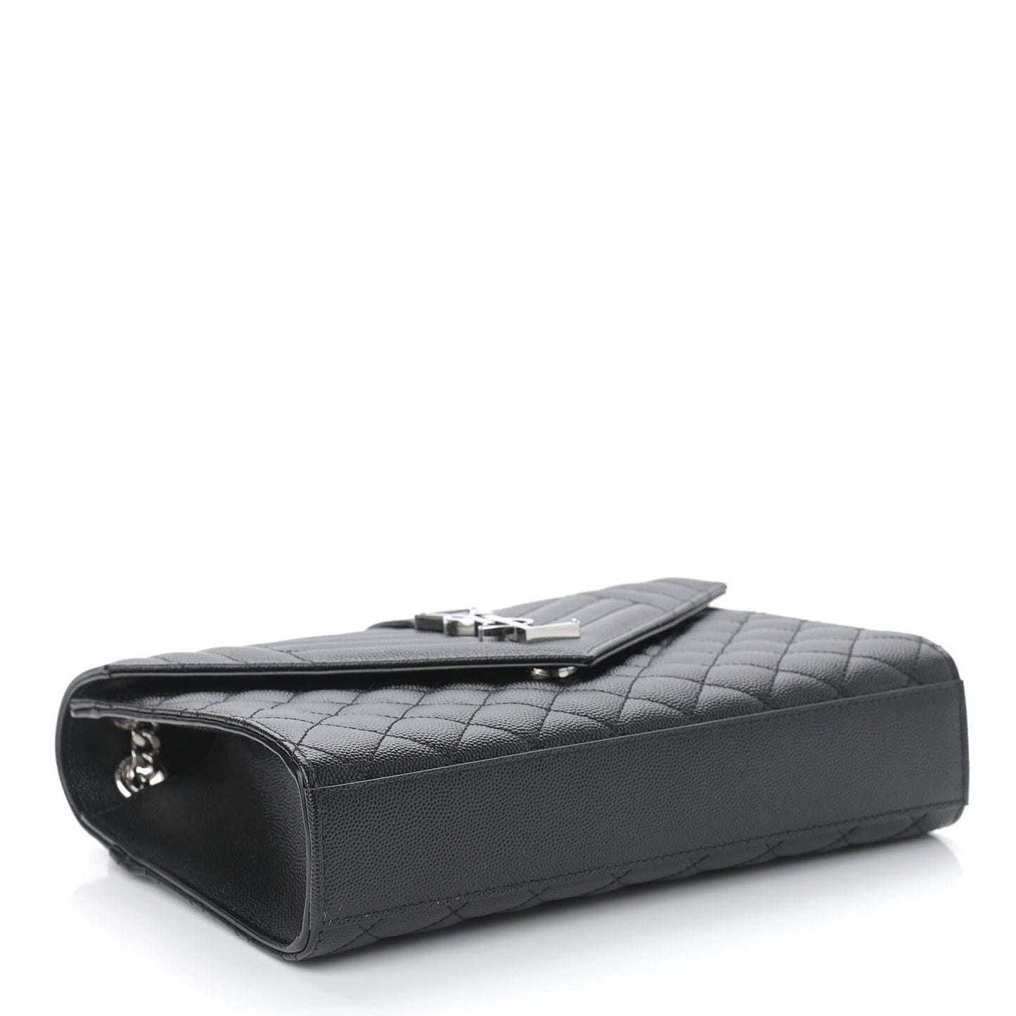 Grain De Poudre Textured Mixed Matelasse Triquilt Medium Monogram Satchel Black