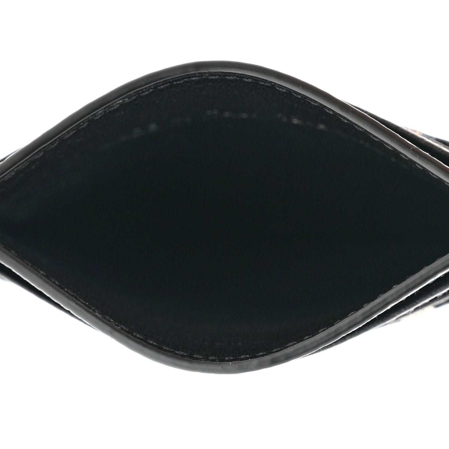 Grained Calfskin Oblique Card Holder Black