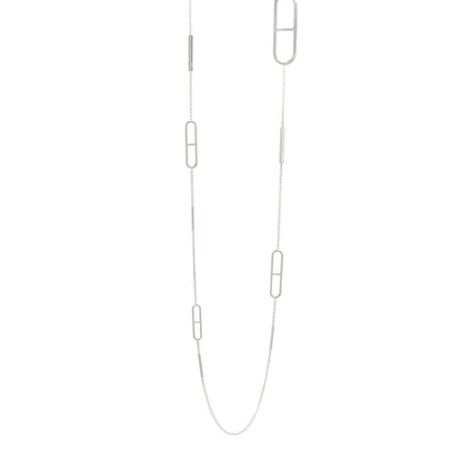 Hermes Sterling Silver Ever Chaine d'Ancre Long Necklace 120 1 of 4