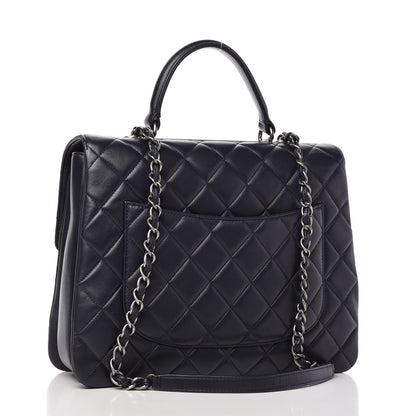 Chanel Lambskin Quilted Large Trendy CC Flap Dual Handle Bag Navy 3 of 10