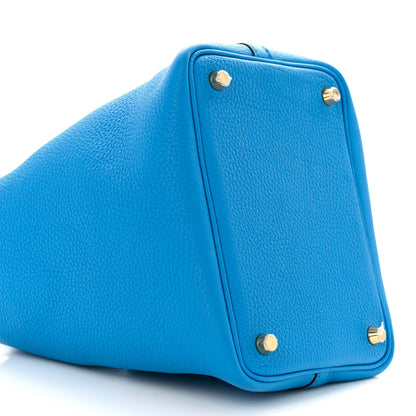 Hermes Taurillon Clemence Picotin Lock 18 PM Bleu Zanzibar 9 of 11