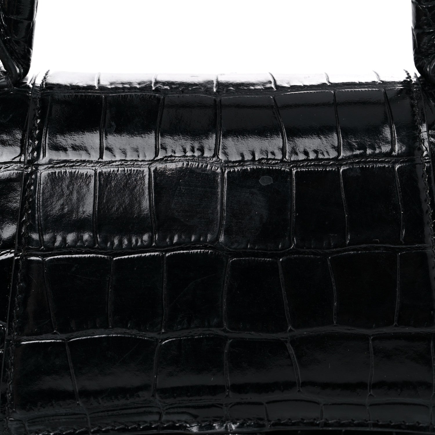 Balenciaga Shiny Calfskin Crocodile Embossed Small Hourglass Top Handle Bag Black 21 of 21