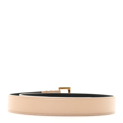 Saint Laurent Smooth Calfskin Monogram Square Buckle Belt 80 32 Dark Beige 2 of 6