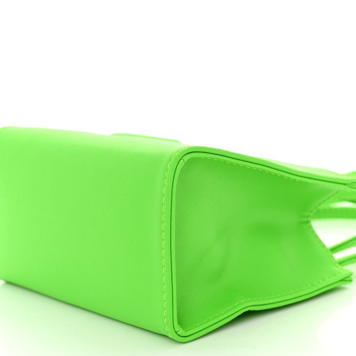 Vegan Leather Small Shopping Bag Highlighter Green