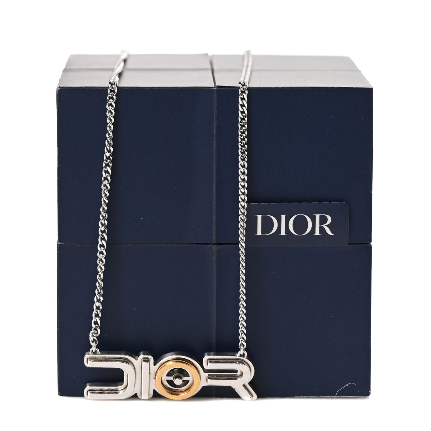 Christian Dior X SORAYAMA Metal Logo Necklace Silver Gold 5 of 5