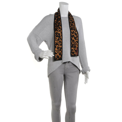 Louis Vuitton Silk Leopard Bandeau Scarf Marron 2 of 5