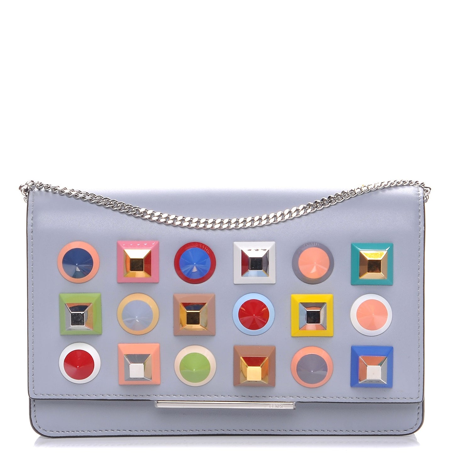 Vitello Liberty Studded Tube Wallet On Chain Ardesia Multicolor