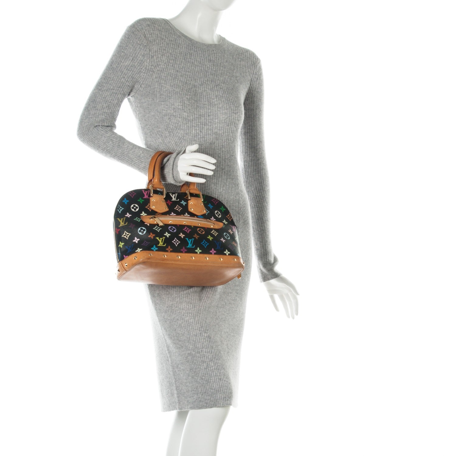 Louis Vuitton Monogram Multicolor Alma Black 2 of 9
