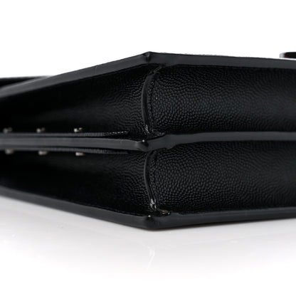 Saint Laurent Grain De Poudre Monogram Cassandra Clasp Bag Black 8 of 10