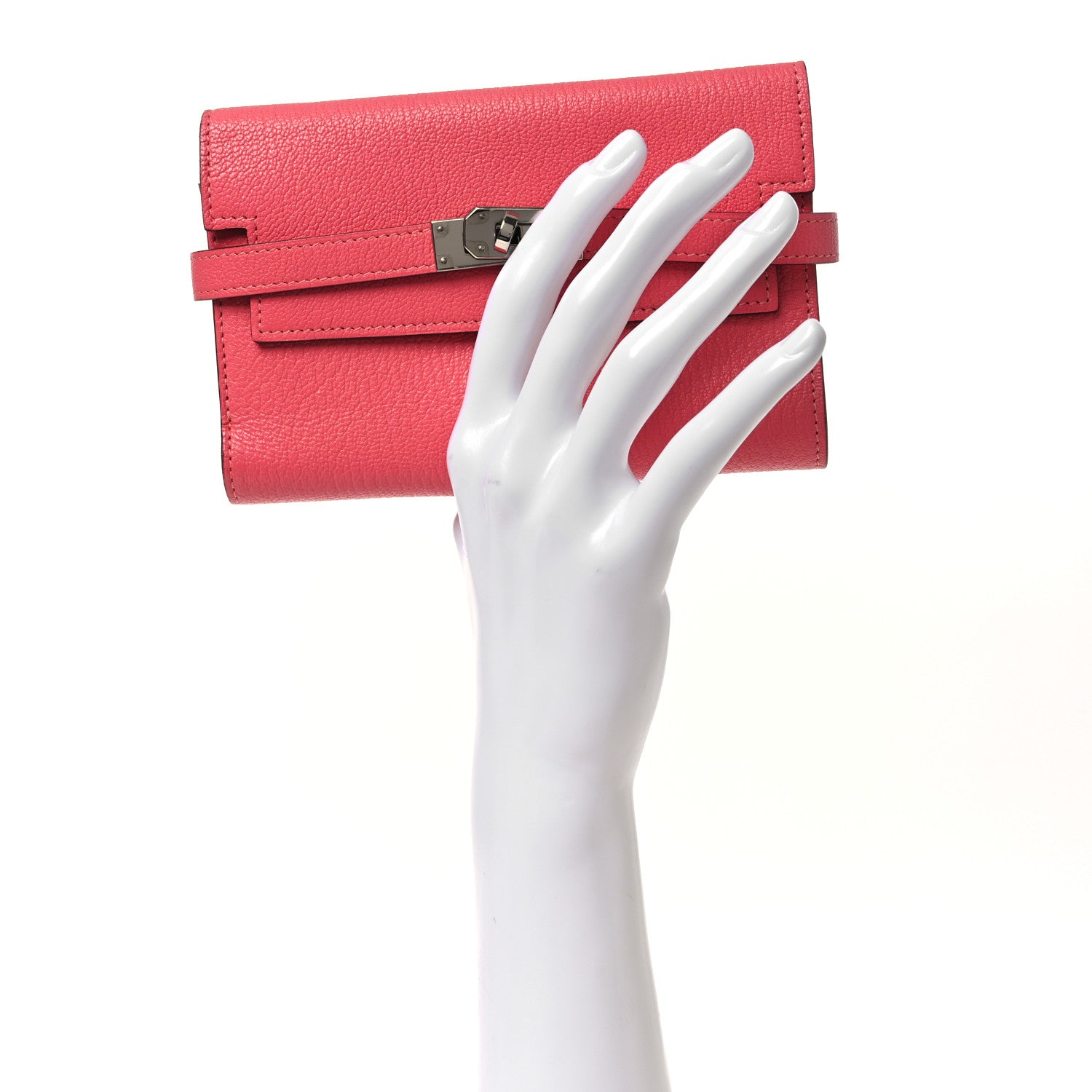 Hermes Chevre Mysore Medium Kelly Wallet Rose Azalee 2 of 10