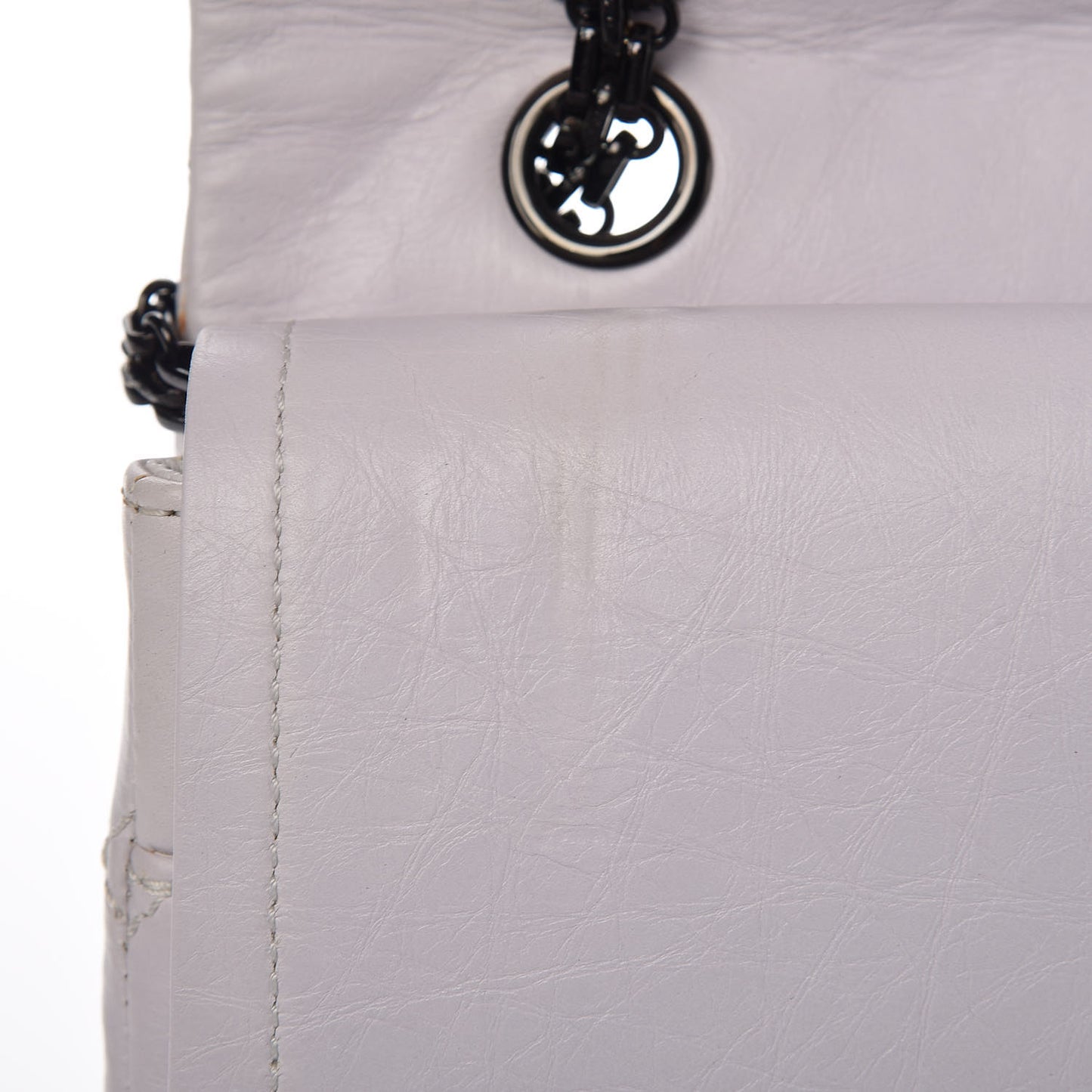 Aged Calfskin Quilted 2.55 Reissue 227 Flap White