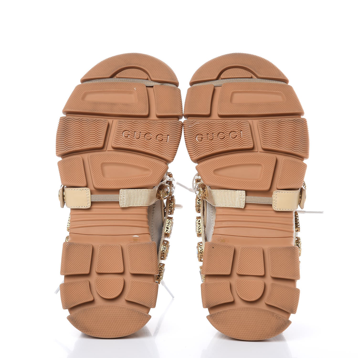 Gucci X SEGA Mesh Canvas Calfskin Removable Crystals Flashtrek Sneakers 38 Mystic White Oatmeal Sand Storm 5 of 8