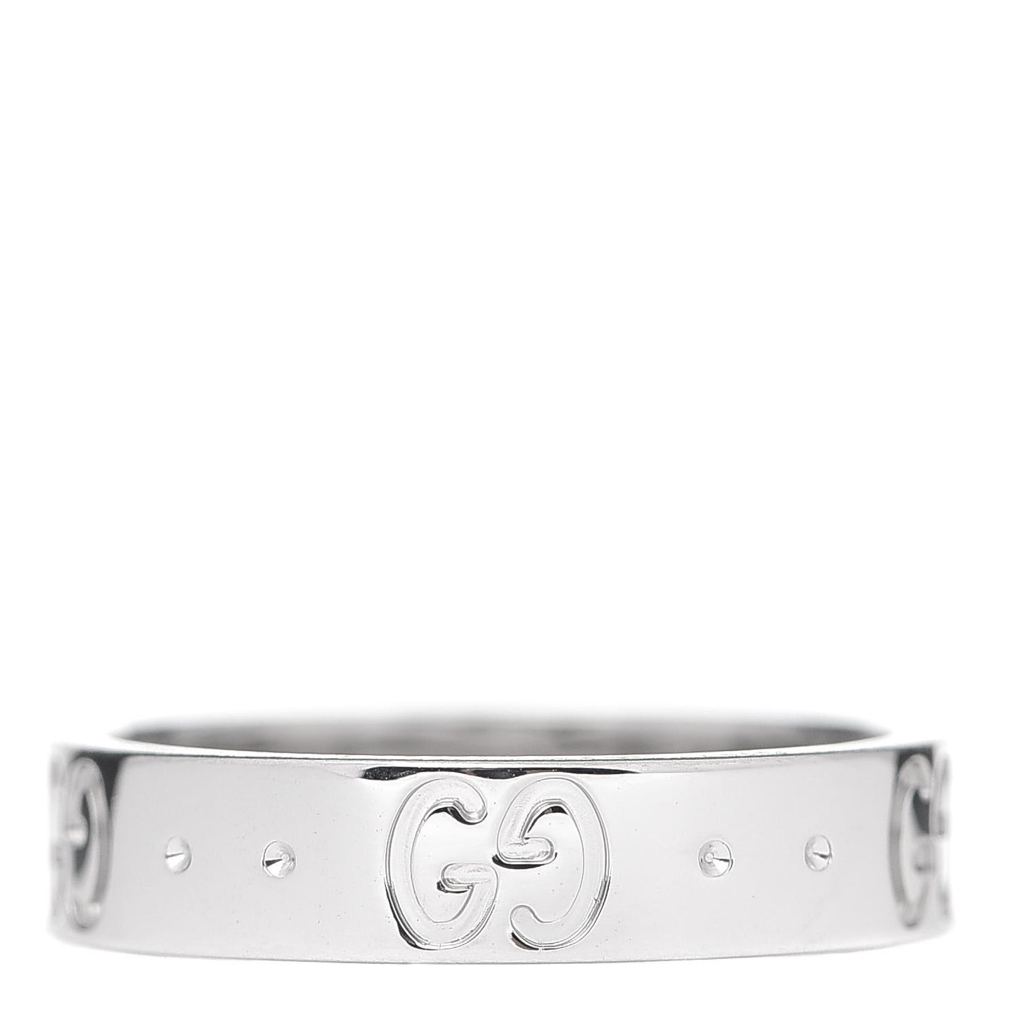 18K White Gold 4mm Icon Thin Band Ring 49 4.75