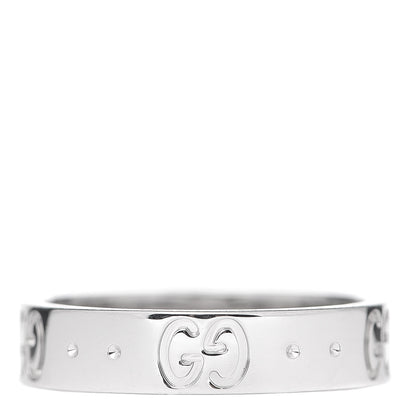 Gucci 18K White Gold 4mm Icon Thin Band Ring 49 4.75 3 of 6