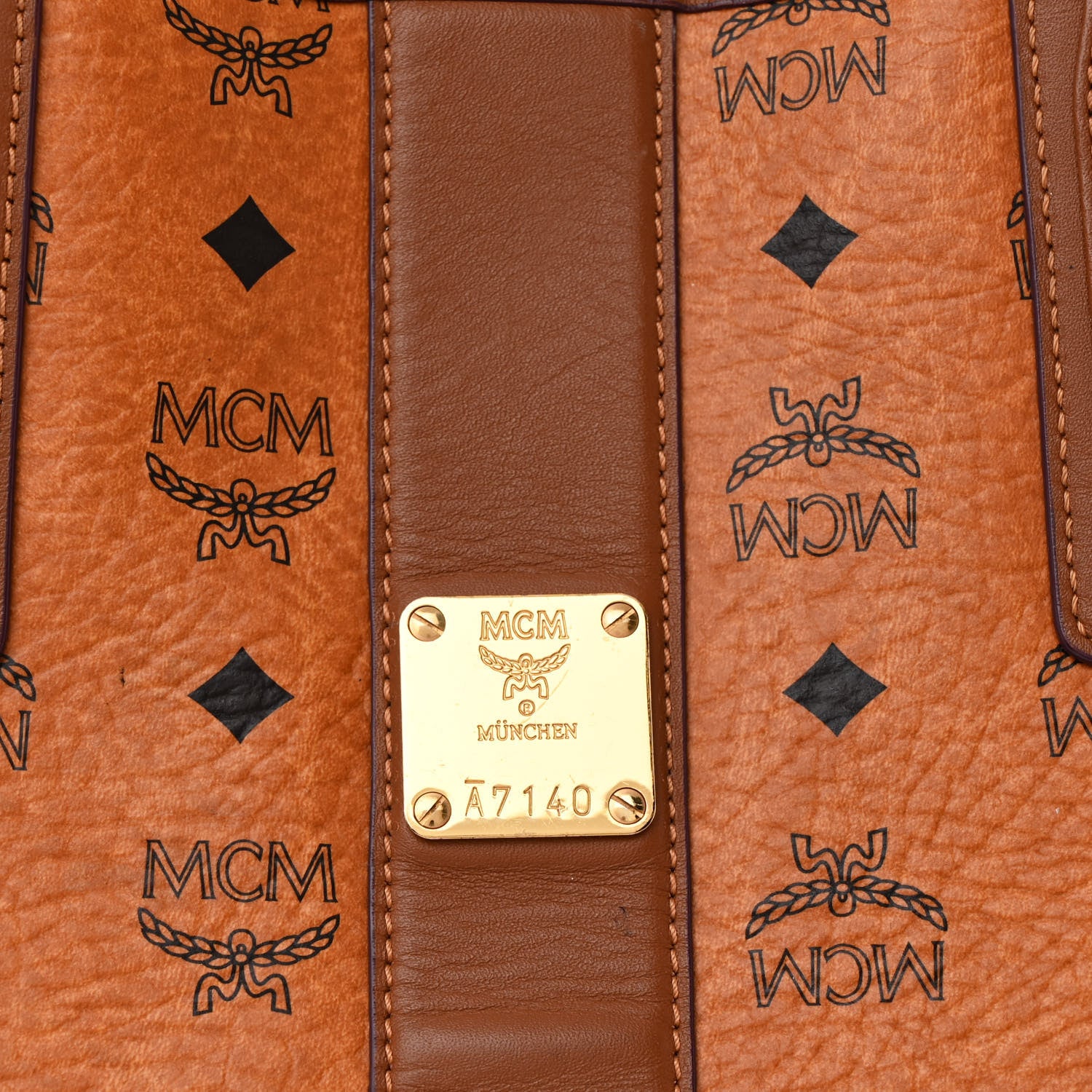 MCM Visetos Large Liz Reversible Shopper Tote Cognac 10 of 15