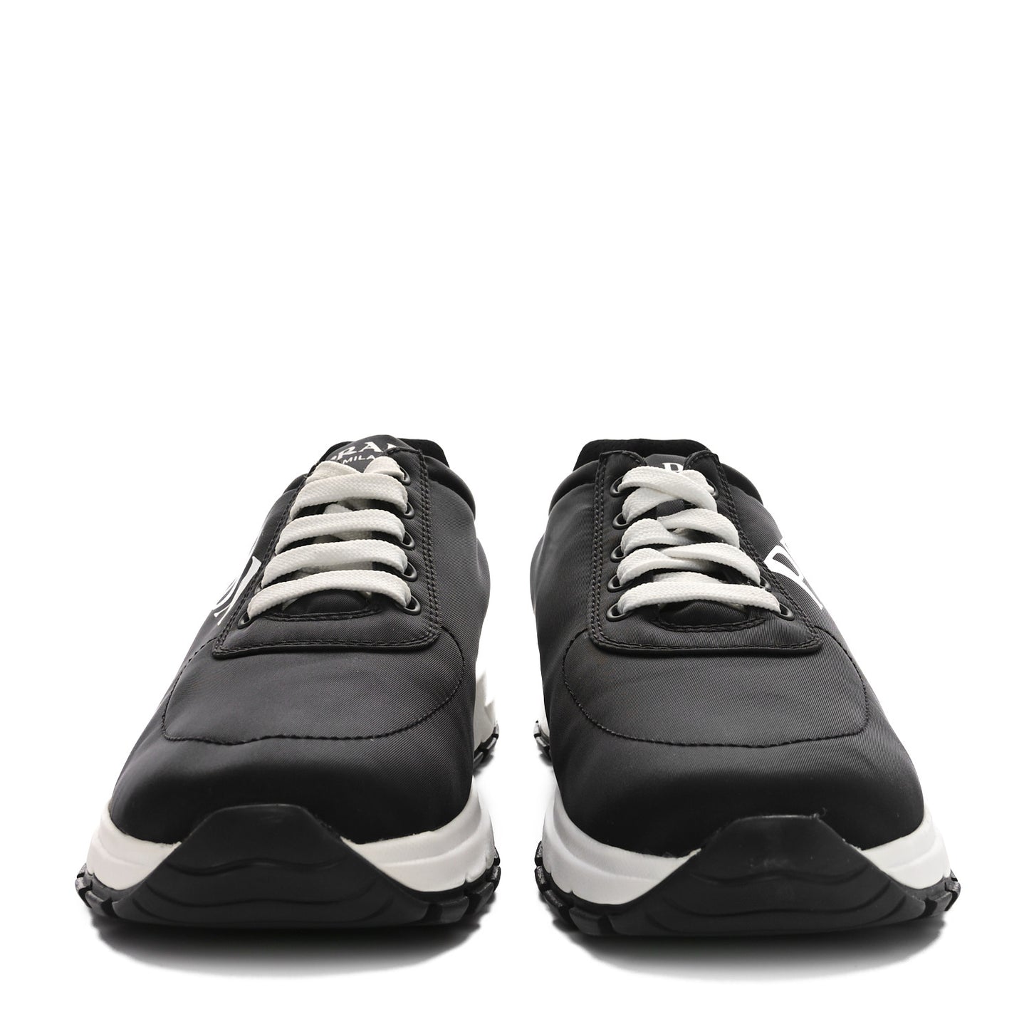 Nylon Gabardine Logo Sneakers 41 Black