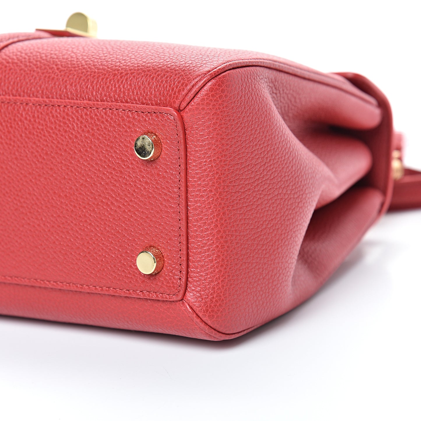 Grained Calfskin Small 16 Top Handle Bag Red