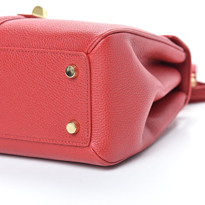 Celine Grained Calfskin Small 16 Top Handle Bag Red 9 of 10