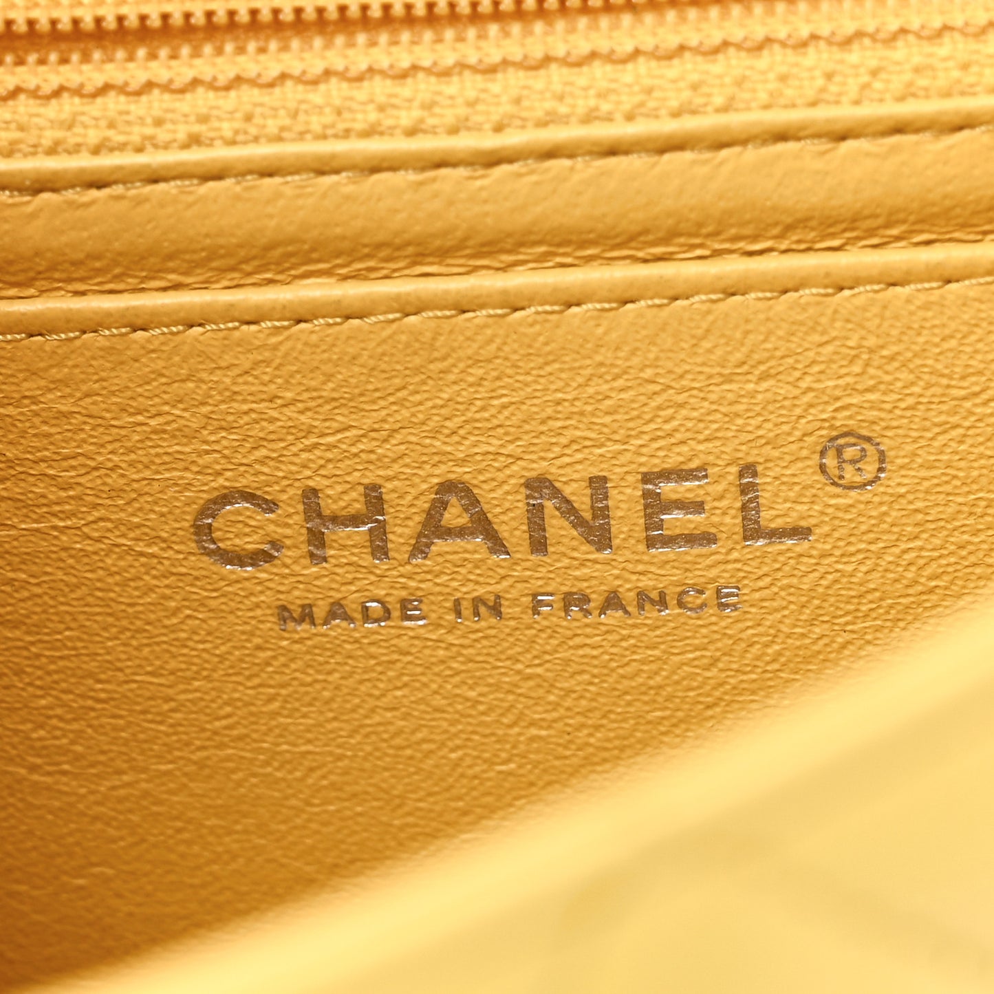 Lambskin Quilted Mini Rectangular Flap Yellow