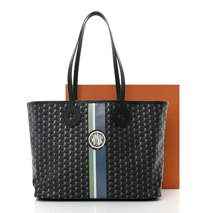 Moynat Grained Calfskin Canvas 1920 Oh! Tote Ruban MM Carbon Silver 11 of 11