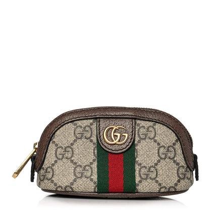 Gucci GG Supreme Monogram Web Ophidia Dome Key Pouch Beige New Acero 1 of 10