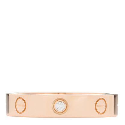 Cartier 18K Pink Gold Diamond 4mm LOVE Wedding Band Ring 54 6.75 1 of 4