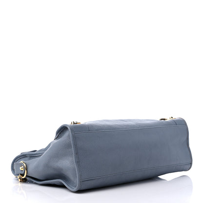 Balenciaga Chevre Gold Metallic Edge Hardware City Bleu Acier 4 of 14