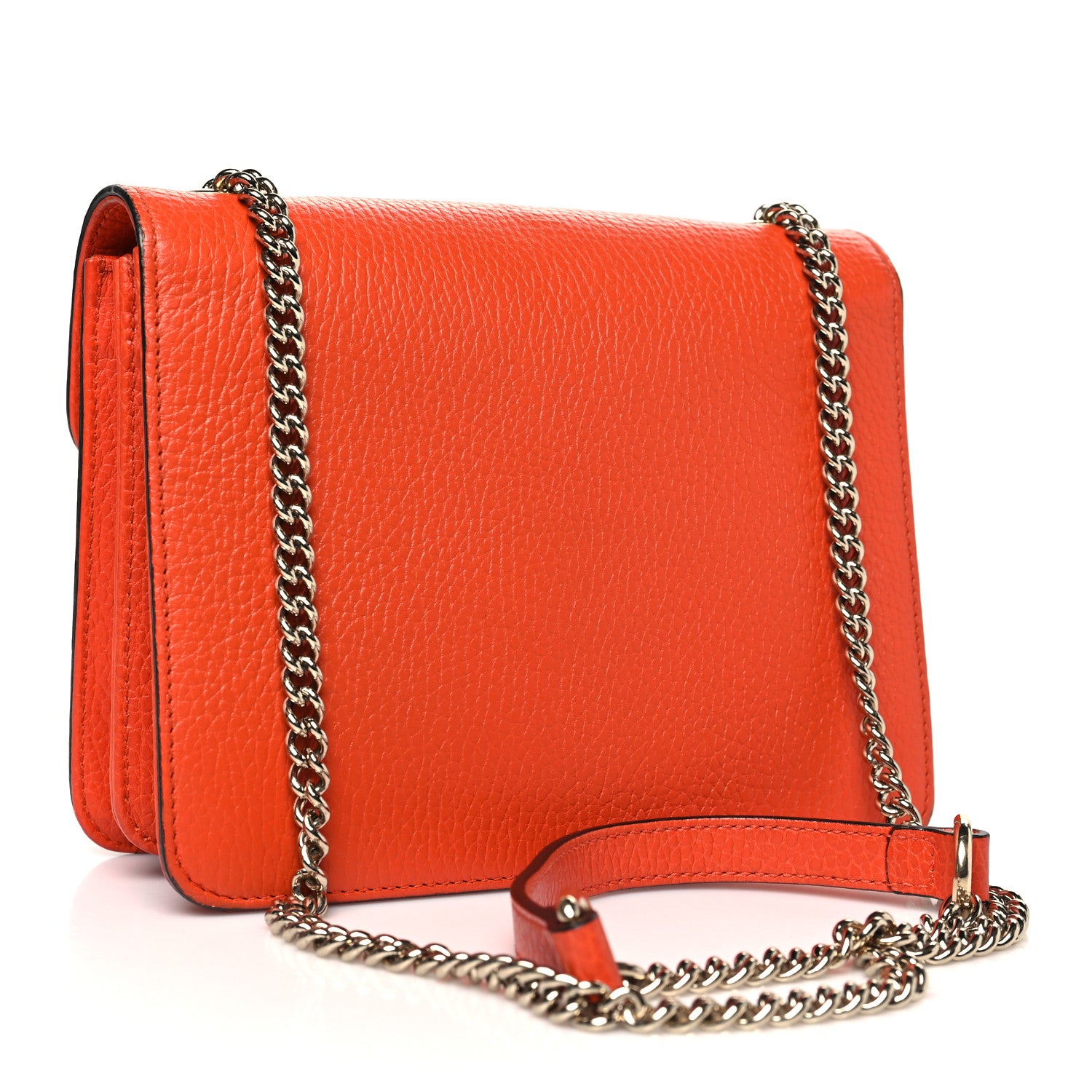 Gucci Dollar Calfskin Small Interlocking G Shoulder Bag Sun Orange 3 of 10